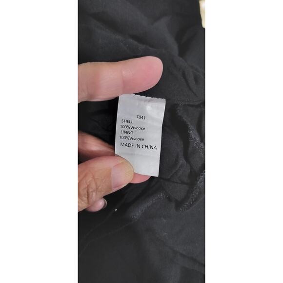 SK 160) Kirundo Solid Black Boho Flowy Tiered Pullon Maxi Skirt Medium - Picture 7 of 7